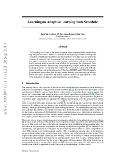 Learning an Adaptive Learning Rate Schedule