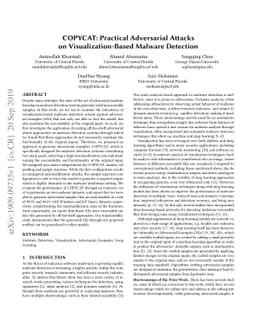 COPYCAT: Practical Adversarial Attacks on Visualization-Based Malware
  Detection