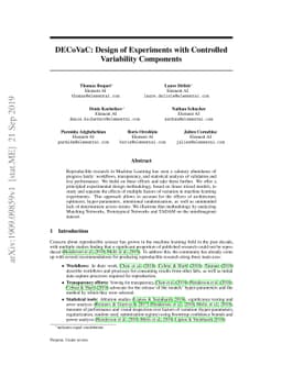 DECoVaC: Design of Experiments with Controlled Variability Components