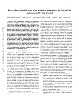 Uncertainty Quantification with Statistical Guarantees in End-to-End
  Autonomous Driving Control