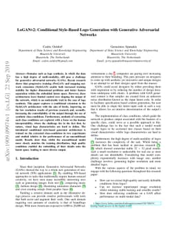 LoGANv2: Conditional Style-Based Logo Generation with Generative
  Adversarial Networks