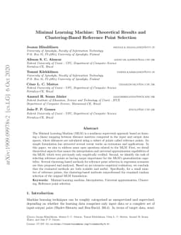 Minimal Learning Machine: Theoretical Results and Clustering-Based
  Reference Point Selection