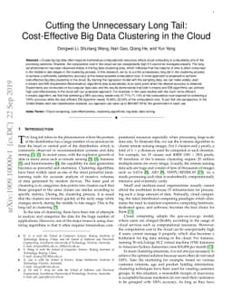 Cutting the Unnecessary Long Tail: Cost-Effective Big Data Clustering in
  the Cloud
