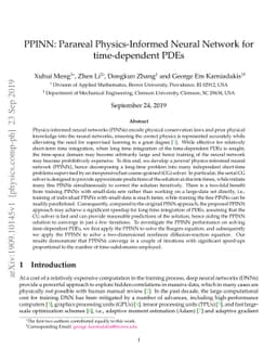PPINN: Parareal Physics-Informed Neural Network for time-dependent PDEs