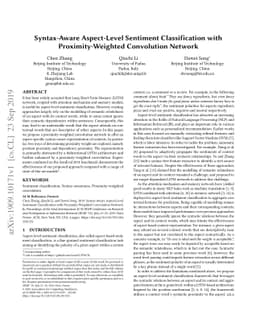Syntax-Aware Aspect-Level Sentiment Classification with
  Proximity-Weighted Convolution Network