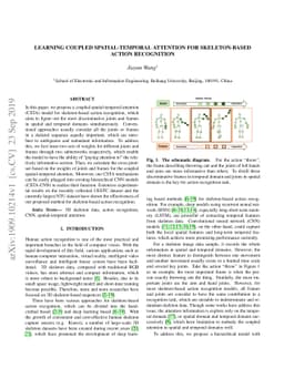 Learning Coupled Spatial-temporal Attention for Skeleton-based Action
  Recognition