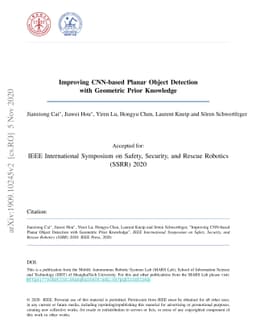 Improving CNN-based Planar Object Detection with Geometric Prior
  Knowledge