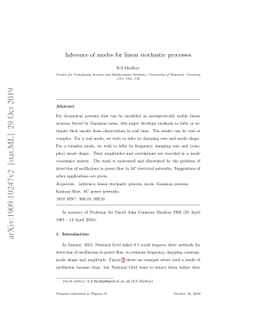 Inference of modes for linear stochastic processes