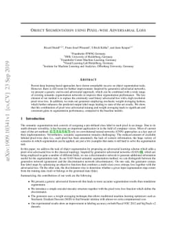 Object Segmentation using Pixel-wise Adversarial Loss