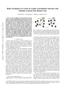 Robot Navigation in Crowds by Graph Convolutional Networks with
  Attention Learned from Human Gaze