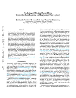 Predicting AC Optimal Power Flows: Combining Deep Learning and
  Lagrangian Dual Methods