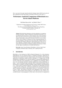 Performance Analytical Comparison of Blockchain-as-a-Service (BaaS)
  Platforms