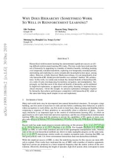 Why Does Hierarchy (Sometimes) Work So Well in Reinforcement Learning?