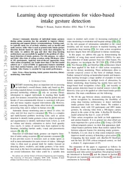 Learning deep representations for video-based intake gesture detection