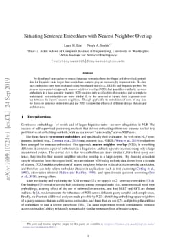 Situating Sentence Embedders with Nearest Neighbor Overlap