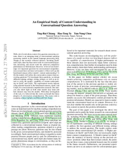 An Empirical Study of Content Understanding in Conversational Question
  Answering