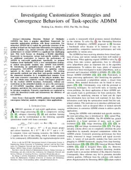 Investigating Customization Strategies and Convergence Behaviors of
  Task-specific ADMM