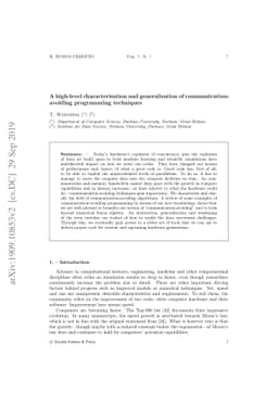 A high-level characterisation and generalisation of
  communication-avoiding programming techniques