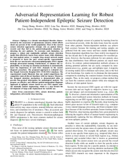 Adversarial Representation Learning for Robust Patient-Independent
  Epileptic Seizure Detection