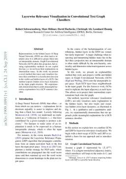 Layerwise Relevance Visualization in Convolutional Text Graph
  Classifiers