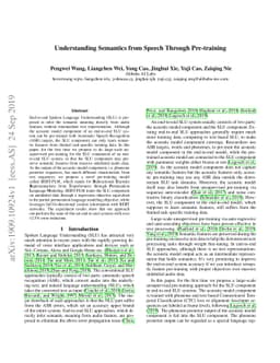 Understanding Semantics from Speech Through Pre-training