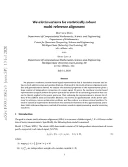 Wavelet invariants for statistically robust multi-reference alignment