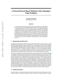 A Neural Network Based Method to Solve Boundary Value Problems