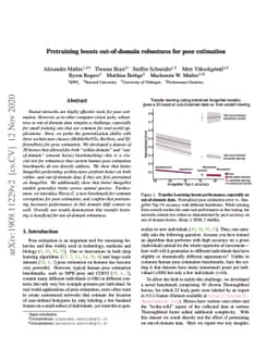 Pretraining boosts out-of-domain robustness for pose estimation