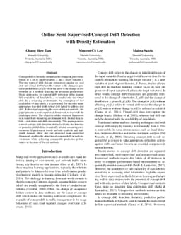 Online Semi-Supervised Concept Drift Detection with Density Estimation