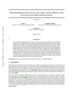 Neighborhood-Enhanced and Time-Aware Model for Session-based
  Recommendation