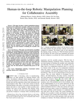 Human-in-the-loop Robotic Manipulation Planning for Collaborative
  Assembly