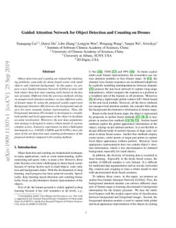 Guided Attention Network for Object Detection and Counting on Drones