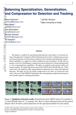 Balancing Specialization, Generalization, and Compression for Detection
  and Tracking
