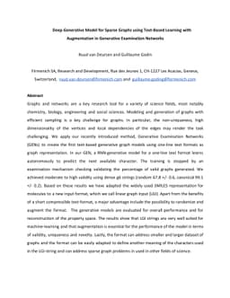Deep Generative Model for Sparse Graphs using Text-Based Learning with
  Augmentation in Generative Examination Networks
