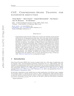 CAT: Compression-Aware Training for bandwidth reduction