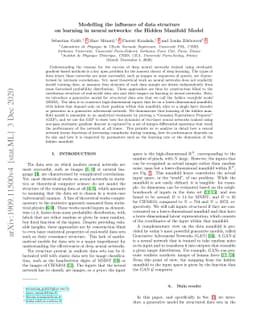 Modelling the influence of data structure on learning in neural
  networks: the hidden manifold model