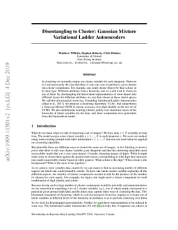 Disentangling to Cluster: Gaussian Mixture Variational Ladder
  Autoencoders