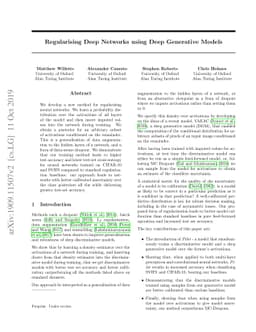 Regularising Deep Networks with Deep Generative Models