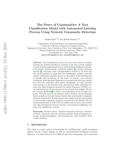 The Power of Communities: A Text Classification Model with Automated
  Labeling Process Using Network Community Detection