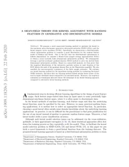 A Mean-Field Theory for Kernel Alignment with Random Features in
  Generative and Discriminative Models