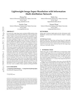 Lightweight Image Super-Resolution with Information Multi-distillation
  Network