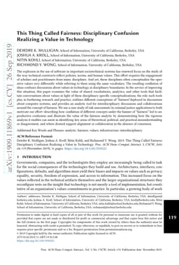 This Thing Called Fairness: Disciplinary Confusion Realizing a Value in
  Technology