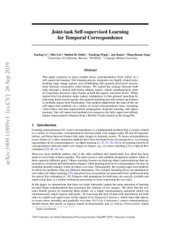 Joint-task Self-supervised Learning for Temporal Correspondence