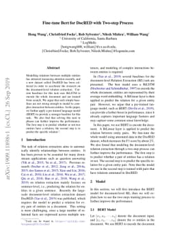 Fine-tune Bert for DocRED with Two-step Process