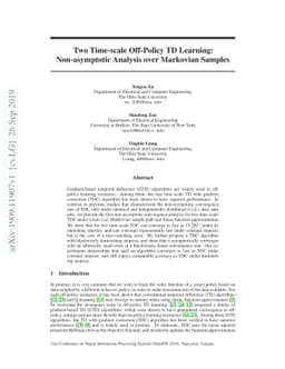 Two Time-scale Off-Policy TD Learning: Non-asymptotic Analysis over
  Markovian Samples