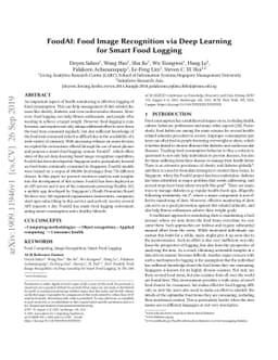 FoodAI: Food Image Recognition via Deep Learning for Smart Food Logging