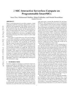 $λ$-NIC: Interactive Serverless Compute on Programmable SmartNICs