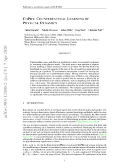 CoPhy: Counterfactual Learning of Physical Dynamics