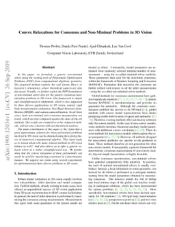 Convex Relaxations for Consensus and Non-Minimal Problems in 3D Vision