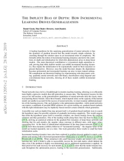 The Implicit Bias of Depth: How Incremental Learning Drives
  Generalization